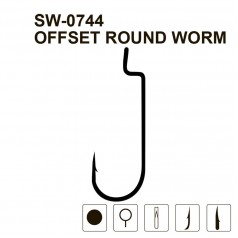 Гачки MiniMax Offset Round Worm SW-0744 5шт. Гачки MiniMax Offset Round Worm SW-0744 5шт.
